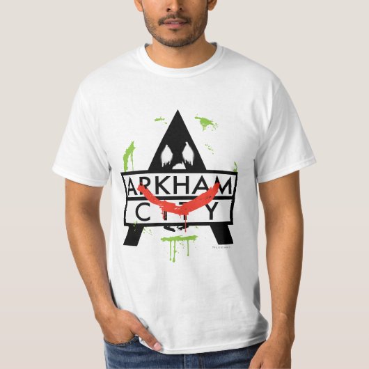 Arkham City Icon w/ Joker marks 2 T-shirt (Voorkant)