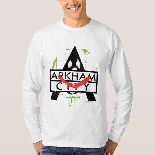 Arkham City Icon w/ Joker marks 2 T-shirt (Voorkant)