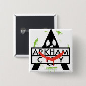 Arkham City Icon w/ Joker marks 2 Vierkante Button 5,1 Cm (Voorkant /achterkant)