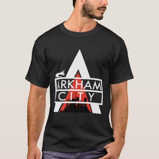 Arkham City Logo White T-shirt (Voorkant)