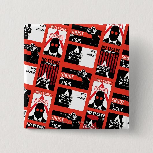 Arkham City Propaganda Patroon Vierkante Button 5,1 Cm (Voorkant)