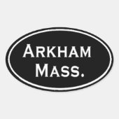 Arkham Mass. Ovale Sticker (Voorkant)