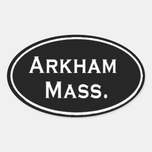 Arkham Mass. Ovale Sticker (Voorkant)