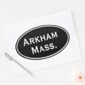 Arkham Mass. Ovale Sticker (Envelop)