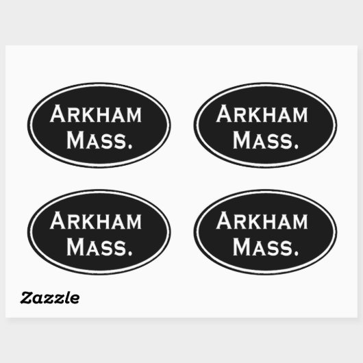 Arkham Mass. Ovale Sticker (Vel)