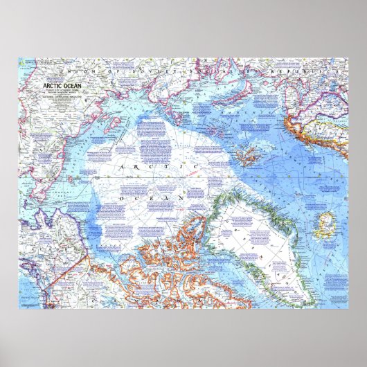" Arktis: 1971/heute - Karte der Arktisregion ... Poster (Voorkant)