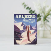 Arlberg Oostenrijk ski reisposter Briefkaart (Staand voorkant)