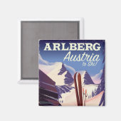 Arlberg Oostenrijk ski reisposter Magneet (Voorkant / Achterkant)