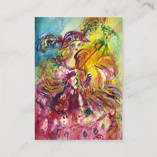 ARLECCHINA EN KAT, Viool, Muziek, Theater Kunstena Visitekaartje (Achterkant)