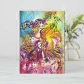 ARLECCHINA VIOLINIST  Mardi Gras Maskerade Feest Kaart (Staand voorkant)