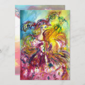 ARLECCHINA VIOLINIST  Mardi Gras Maskerade Feest Kaart (Voorkant / Achterkant)