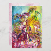 ARLECCHINA VIOLINIST Mardi Gras Maskerade Feest Kaart (Voorkant / Achterkant)