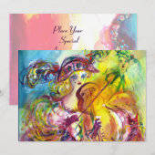 ARLECCHINA VIOLINIST  Mardi Gras Maskerade Feest Kaart (Voorkant / Achterkant)