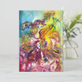 ARLECCHINA VIOLINIST Mardi Gras Maskerade Feest Kaart (Staand voorkant)