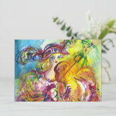 ARLECCHINA VIOLINIST Mardi Gras Maskerade Feest Kaart (Staand voorkant)