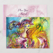 ARLECCHINA VIOLINIST Mardi Gras Maskerade Feest Kaart (Voorkant / Achterkant)