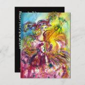 ARLECCHINA VIOLINIST Mardi Gras Maskerade Feest Uitnodiging Briefkaart (Voorkant / Achterkant)