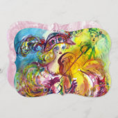 ARLECCHINA VIOLINIST Mardi Gras Masquerade Party Kaart (Voorkant / Achterkant)