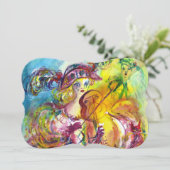 ARLECCHINA VIOLINIST Mardi Gras Masquerade Party Kaart (Staand voorkant)