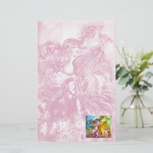 ARLECCHINA VIOLINIST / Venetiaanse carnavalsnacht Briefpapier (Staand voorkant)