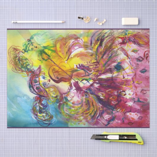 ARLECCHINA VIOLINIST / Venetiaanse carnavalsnacht Tissuepapier (Craft)