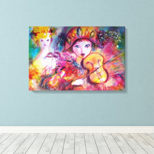 ARLECCHINO EN COLOMBINA CANVAS AFDRUK (Insitu (Houten vloer))