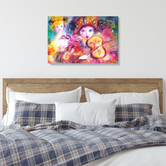 ARLECCHINO EN COLOMBINA CANVAS AFDRUK (Insitu (Slaapkamer))