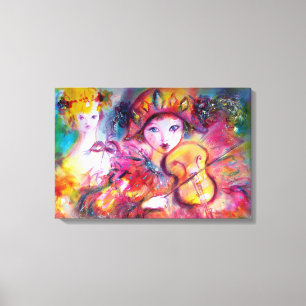 ARLECCHINO EN COLOMBINA CANVAS AFDRUK