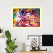 Arlecchino en Colombina, kolossaal formaat Poster (Thuiskantoor)