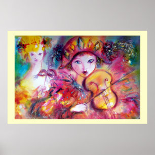 Arlecchino en Colombina, kolossale afmeting Poster