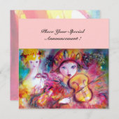 ARLECCHINO EN COLOMBINA /Venetiaans Carnaval Aankondiging (Voorkant / Achterkant)