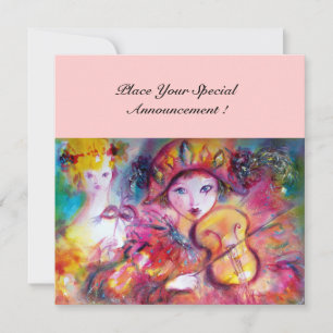 ARLECCHINO EN COLOMBINA /Venetiaans Carnaval Aankondiging