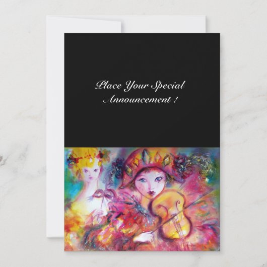 ARLECCHINO EN COLOMBINA /Venetiaans Mardi Gras Aankondiging (Voorkant)