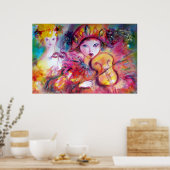 Arlecchino en Colombina/Venetiaanse carnavalsgezic Poster (Keuken)