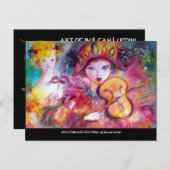 ARLECCHINO EN COLOMBINA Venetiaanse Maskerade Mask Uitnodiging Briefkaart (Voorkant / Achterkant)