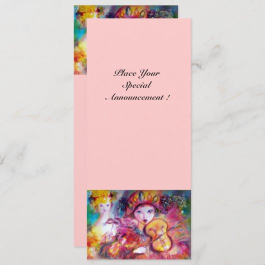 ARLECCHINO EN COLOMBINA/Venetian Mardi Gras Aankondiging (Voorkant / Achterkant)