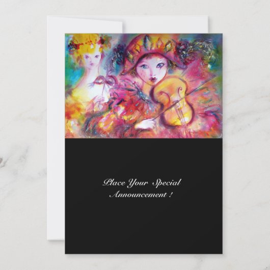 ARLECCHINO EN COLOMBINA/Venetian Mardi Gras Aankondiging (Achterkant)