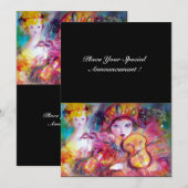 ARLECCHINO EN COLOMBINA/Venetian Mardi Gras Aankondiging (Voorkant / Achterkant)