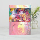 ARLECCHINO EN COLOMBINA/Venetian Mardi Gras Kaart (Staand voorkant)