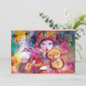 ARLECCHINO EN COLOMBINA Venetian Mardi Gras masker (Staand voorkant)