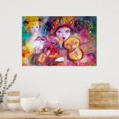 Arlecchino en Colombina/Venetian Masquerade Poster (Keuken)