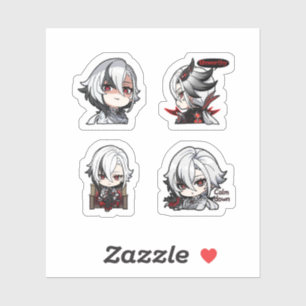 Arlecchino Genshin Impact 4 stuks stickerblad Ext Sticker