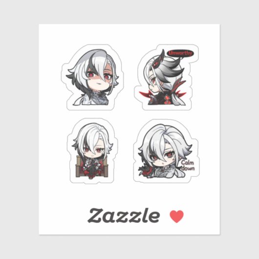 Arlecchino Genshin Impact 4 stuks stickerblad Ext Sticker (Vel)