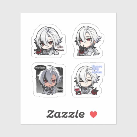 Arlecchino Genshin Impact 4 stuks stickerblad Sticker (Vel)