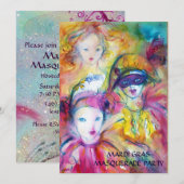 ARLECCHINO PIERO EN COLOMBINA MASQUERADE KAART (Voorkant / Achterkant)