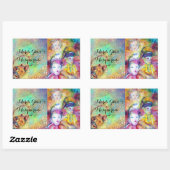 ARLECCHINO PIERO EN COLOMBINA MASQUERADE RECHTHOEKIGE STICKER (Vel)