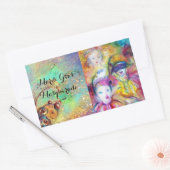 ARLECCHINO PIERO EN COLOMBINA MASQUERADE RECHTHOEKIGE STICKER (Envelop)