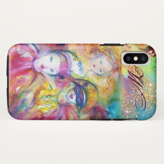 ARLECCHINO PIERO EN COLOMBINA/MONOGRAM Case-Mate iPhone CASE (Achterkant (horizontaal))