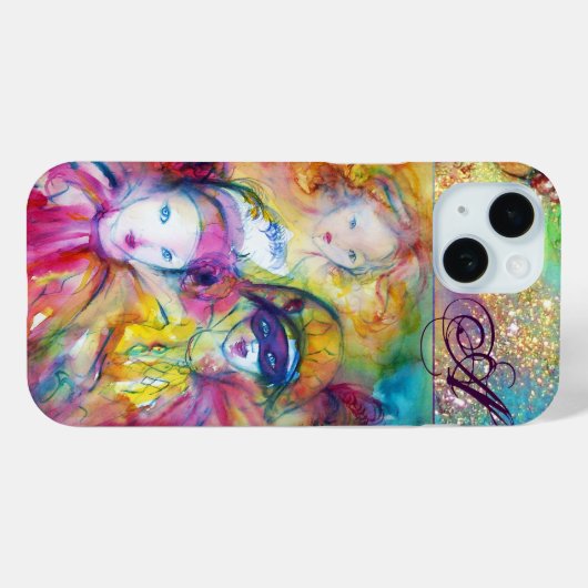 ARLECCHINO PIERO EN COLOMBINA/MONOGRAM Case-Mate iPhone CASE (Achterkant (horizontaal))