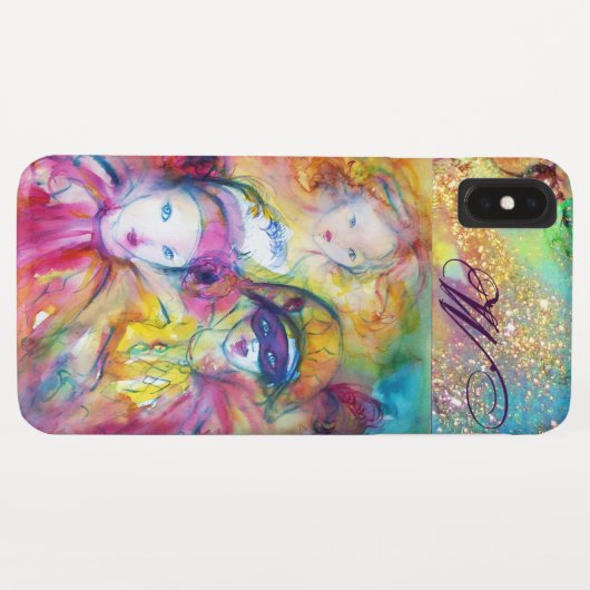 ARLECCHINO PIERO EN COLOMBINA/MONOGRAM Case-Mate iPhone CASE (Achterkant (horizontaal))